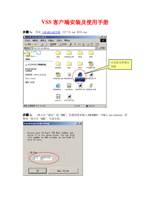 VSS客户端安装及使用手册