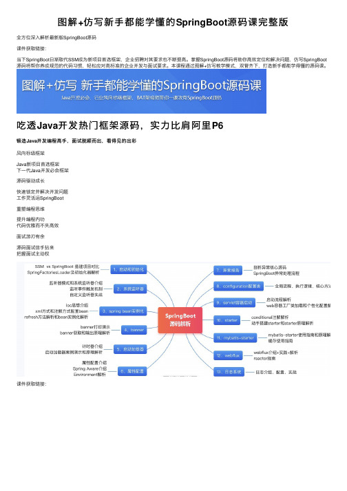 图解+仿写新手都能学懂的SpringBoot源码课完整版