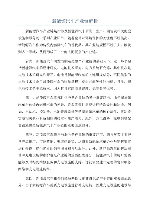 新能源汽车产业链解析