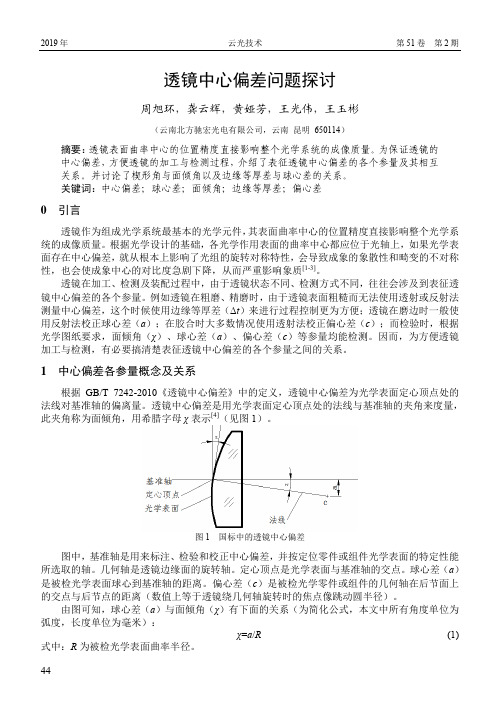 透镜中心偏差问题探讨