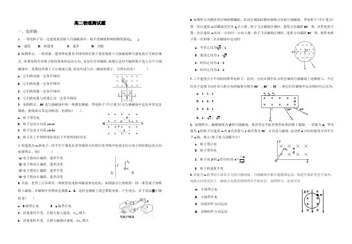 高二物理磁场测试题2