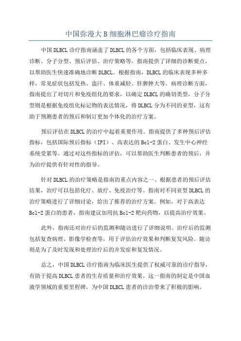 中国弥漫大B细胞淋巴瘤诊疗指南