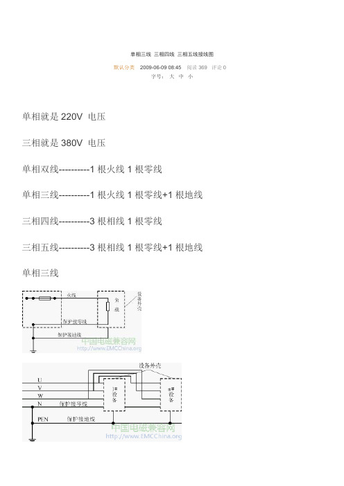 单相三线_三相四线_三相五线接线图