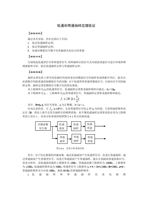 低通和带通抽样定理验证