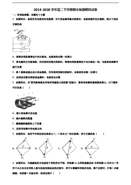 [合集3份试卷]2020惠州市名校高二物理下学期期末监测试题