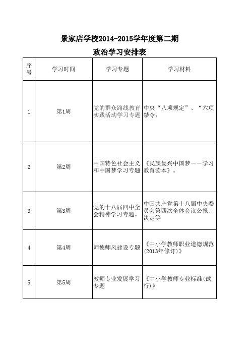 政治学习安排表(1)
