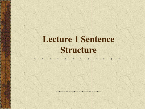 大学英语语法 unit 1 Sentence Structure