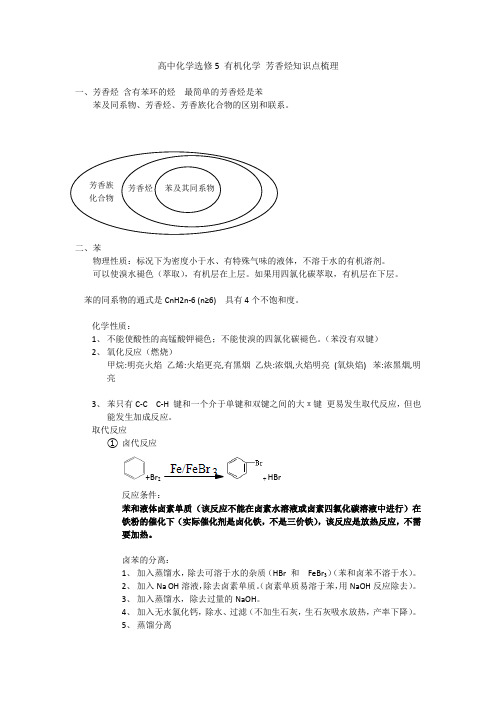 高中有机化学芳香烃 知识点梳理