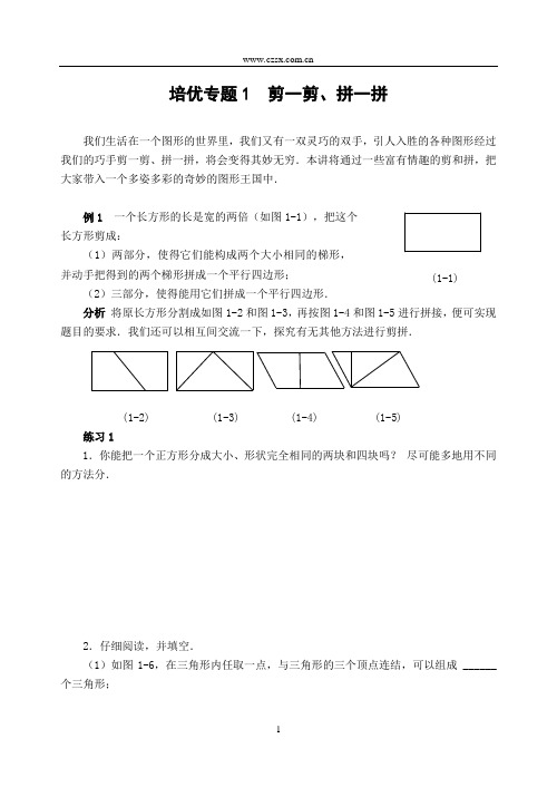 培优专题1  剪一剪、拼一拼(含答案)-