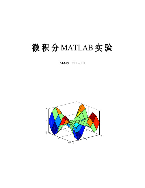 微 积 分 MATLAB 实 验