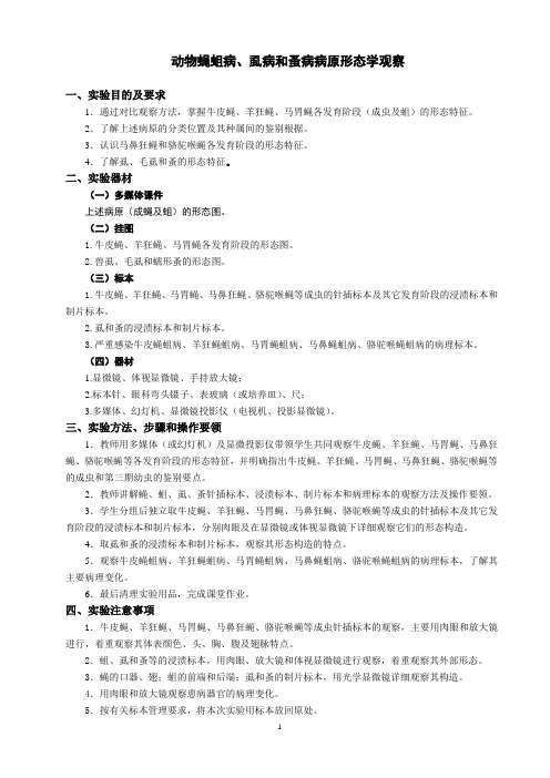 动物蝇蛆病、虱病和蚤病病原形态学观察