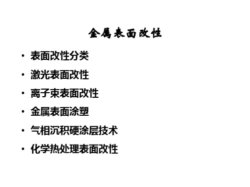 表面科学工程-金属表面改性