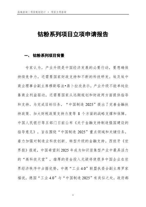 钴粉系列项目立项申请报告