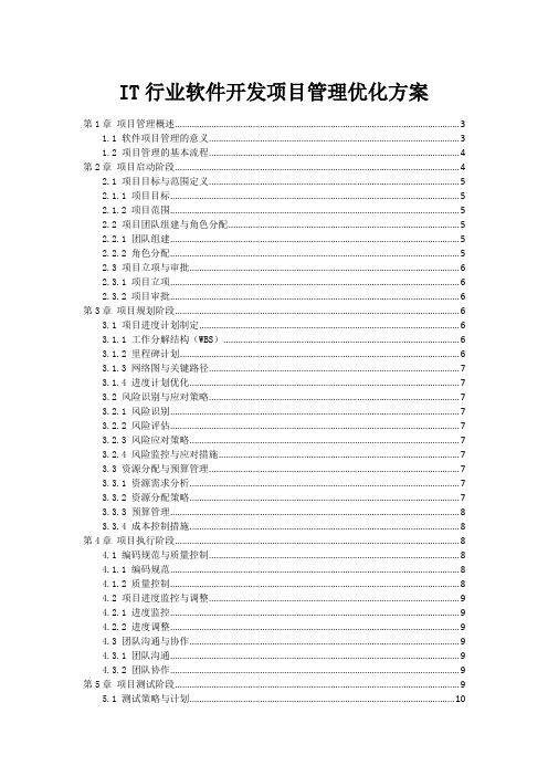 IT行业软件开发项目管理优化方案