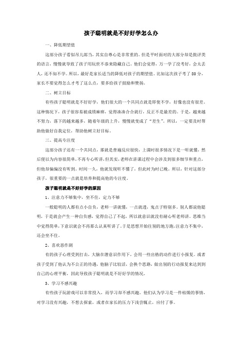 孩子聪明就是不好好学怎么办1