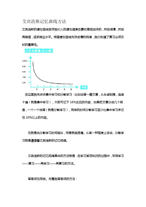 艾宾浩斯记忆曲线方法