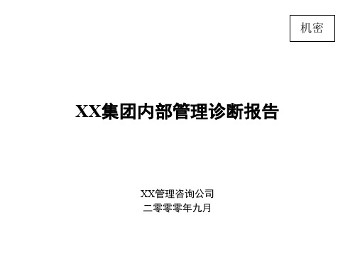 XX集团内部管理诊断报告(1)