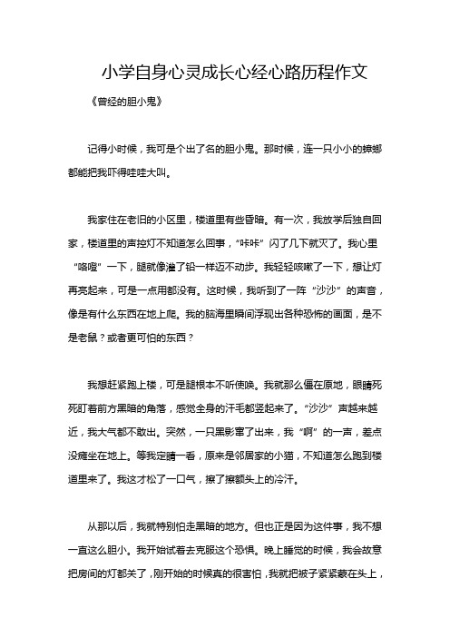 小学自身心灵成长心经心路历程作文