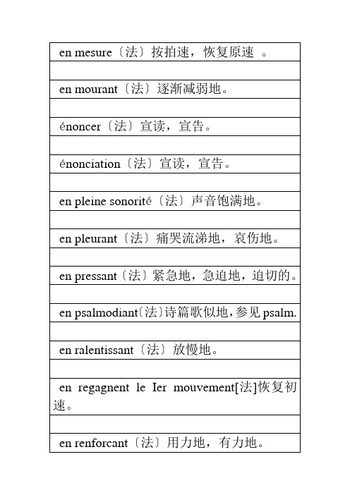 13音乐表演专业技术词汇对照表 13