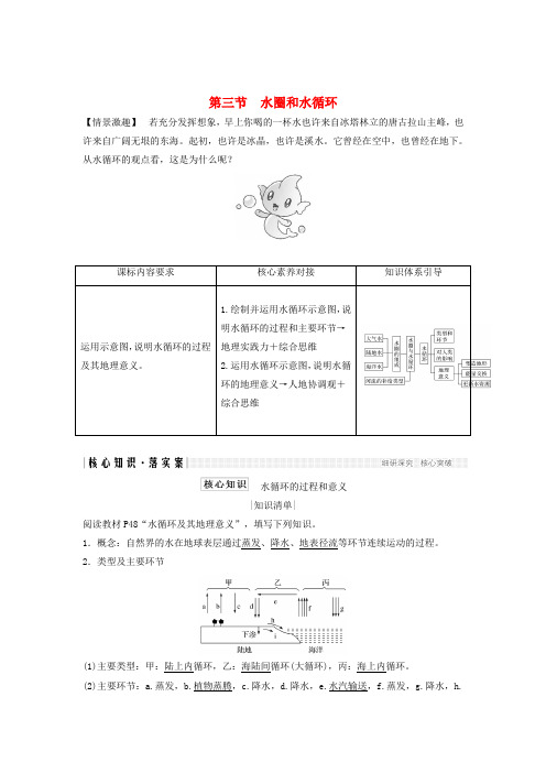 2018-2019版高中地理 第二单元 从地球圈层看地理环境 第三节 水圈和水循环学案 鲁教版必修1