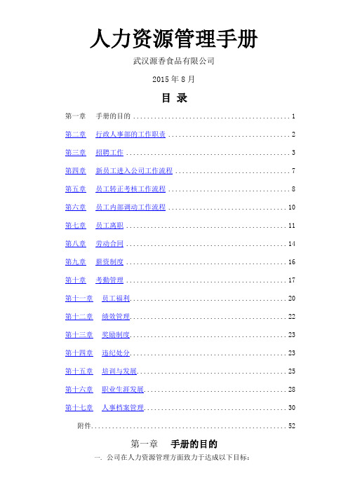 人力资源管理手册(完整版)