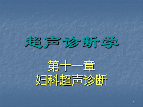 (参考课件)超声诊断学-妇科超声诊断