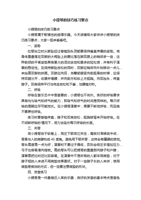 小提琴的技巧练习要点