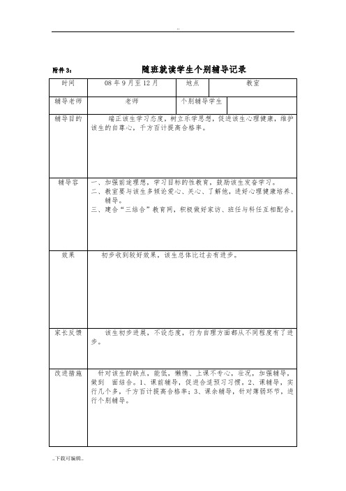 随班就读学生个别辅导记录_1