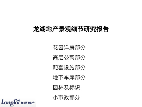 龙湖建筑外观、景观细节分析