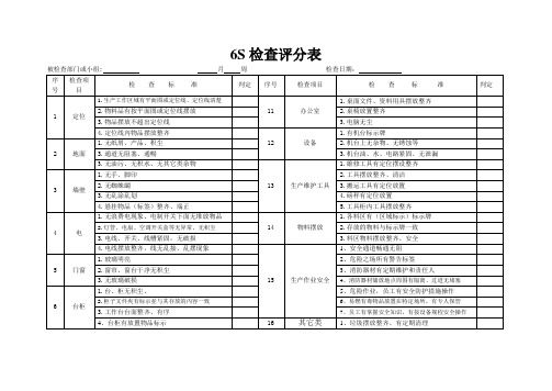 6S检查评分表