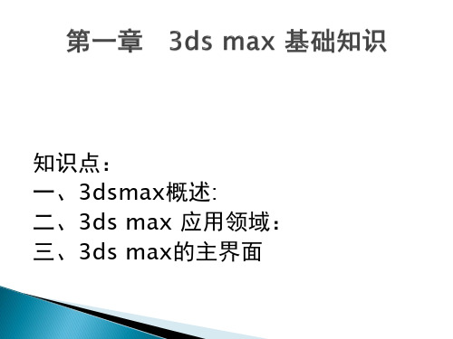 《3DS MAX三维动画设计》课件01 3ds max 基础知识