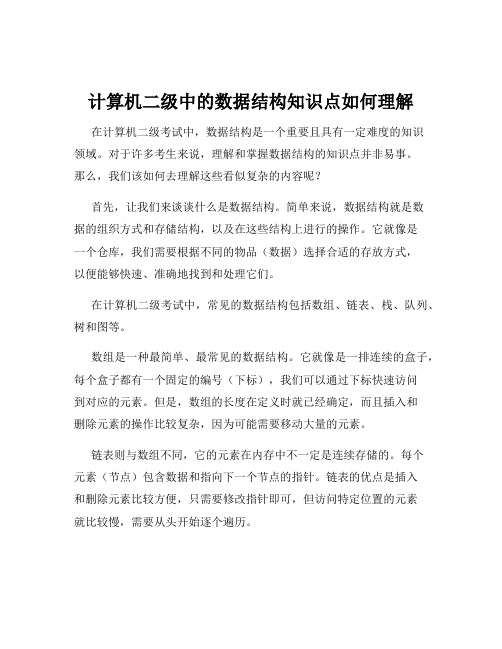 计算机二级中的数据结构知识点如何理解