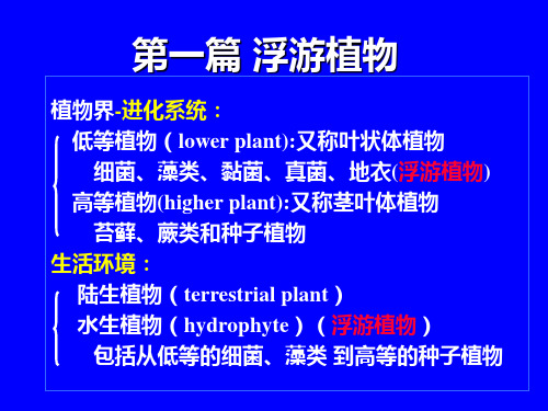 第一章  藻类概述