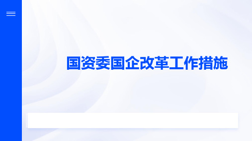 国资委国企改革工作措施