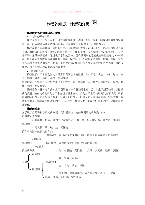 物质的组成、性质和分类