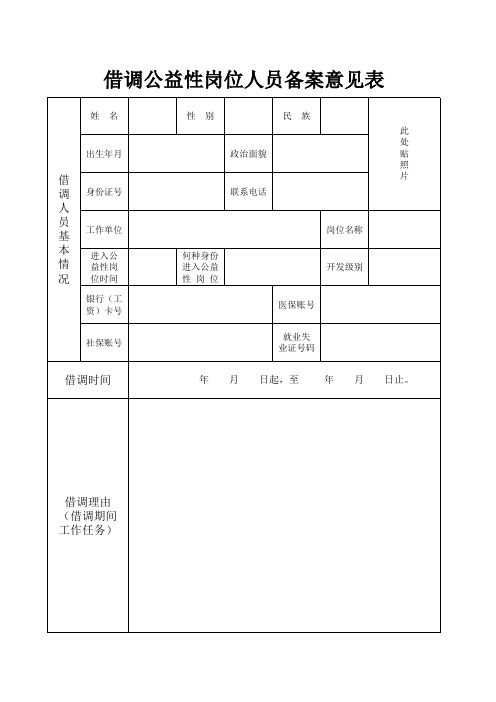 借调审批表