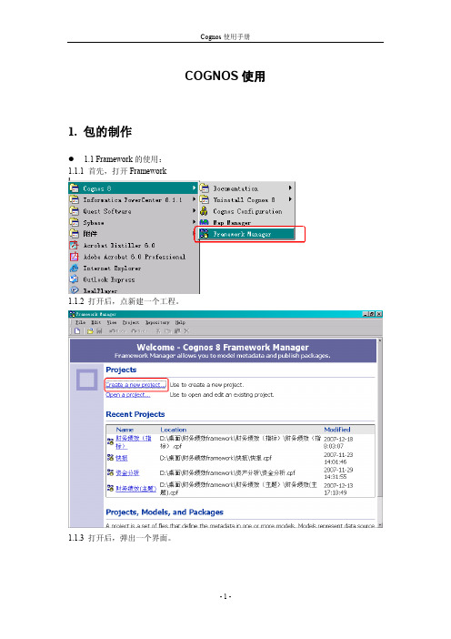 cognos使用手册