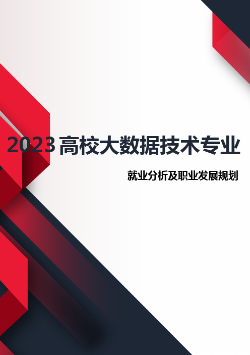 2023年高校大数据技术专业就业分析