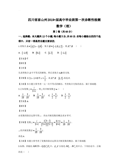 四川省凉山州最新通用版 届高三第一次诊断性检测数学(理)试题(详解版)