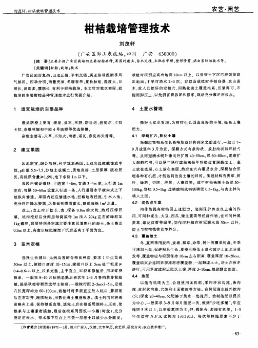 柑桔栽培管理技术