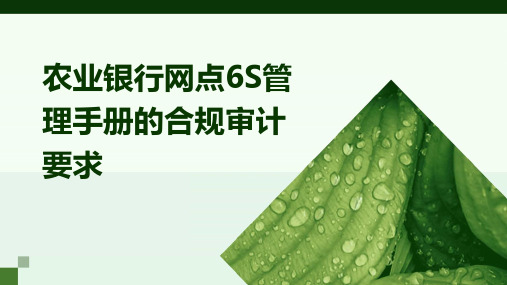 农业银行网点6S管理手册的合规审计要求