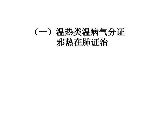 温热类温病气分证邪热在肺证治