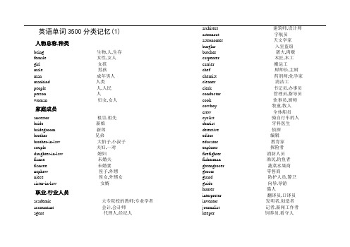 高考英语单词3500分类记忆