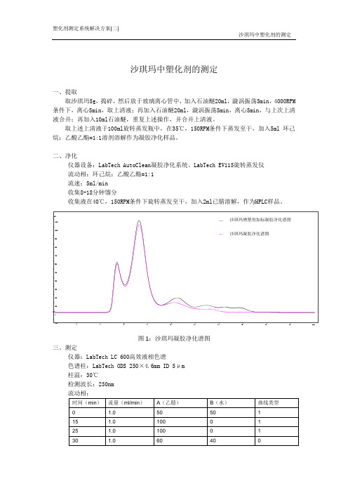 沙琪玛中增塑剂的测定