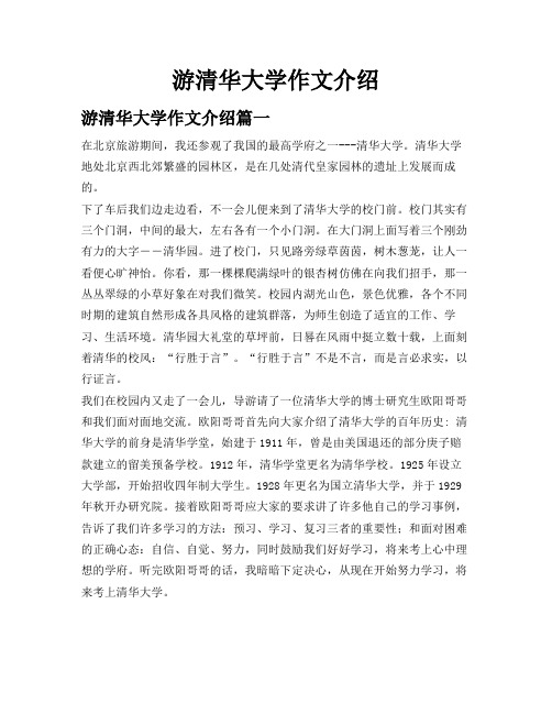 游清华大学作文介绍