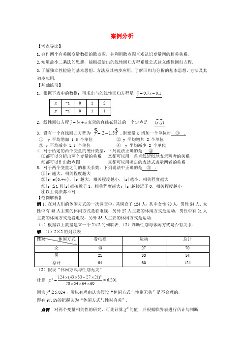高考数学三轮押题冲刺 基础知识最后一轮拿分测验 案例分析