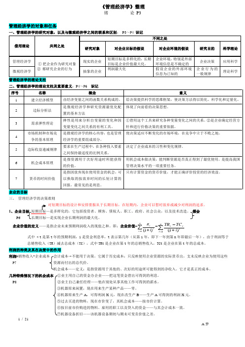 管理经济学_笔记