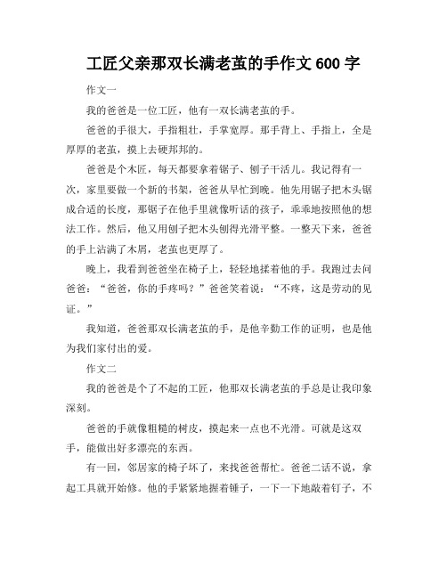 工匠父亲那双长满老茧的手作文600字