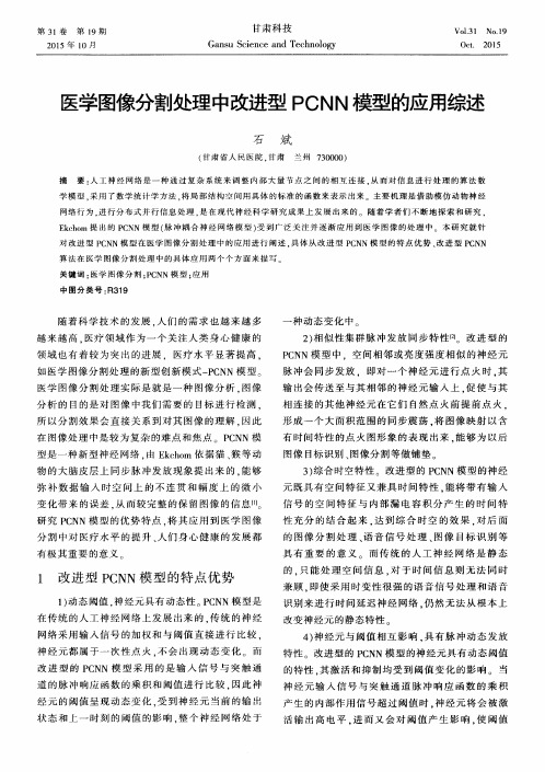 医学图像分割处理中改进型PCNN模型的应用综述