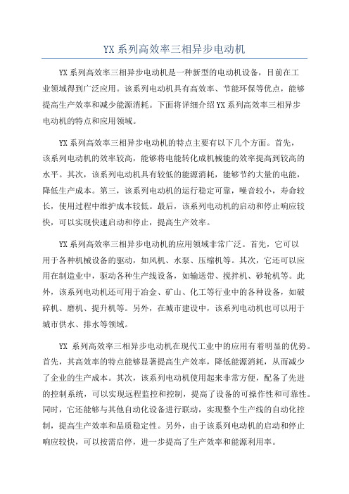 YX系列高效率三相异步电动机